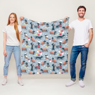 Hot dogs en limonade zomer teckel hond fleece deken