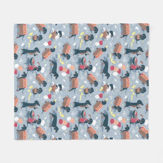 Hot dogs en limonade zomer teckel hond fleece deken (Voorkant (Horizontaal))