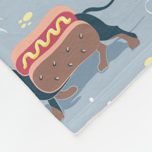 Hot dogs en limonade zomer teckel hond fleece deken (Hoek)