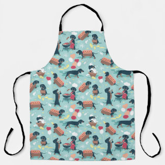 Hot dogs en limonade zomer teckel hond schort