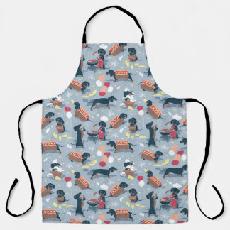 Hot dogs en limonade zomer teckel hond schort