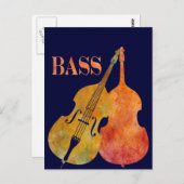 Hot Double Bass Briefkaart (Voorkant / Achterkant)