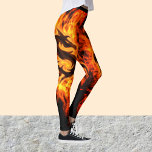 Hot dragon Fire Oranje Flames op Black, dames Leggings<br><div class="desc">Dragon Fire Oranje Flames op zwarte Leggings</div>