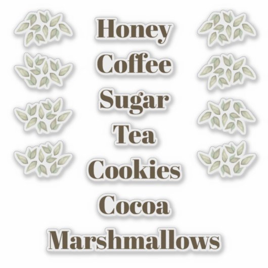 Hot Drink Bar Labels (Voorkant)