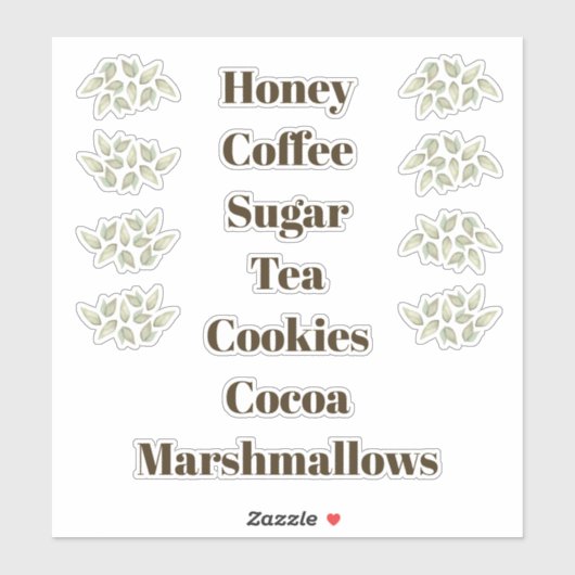 Hot Drink Bar Labels  (Vel)