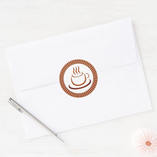 Hot Drink Ronde Sticker (Envelop)