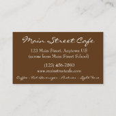 Hot Eggnog Cocoa Buttered Rum Coffee Shop Cafe Visitekaartje (Achterkant)