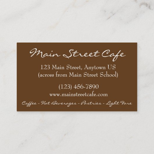 Hot Eggnog Cocoa Buttered Rum Coffee Shop Cafe Visitekaartje (Achterkant)