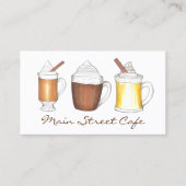 Hot Eggnog Cocoa Buttered Rum Coffee Shop Cafe Visitekaartje (Voorkant)