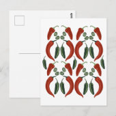 HOT EN SPICY Jalapeño Chili Patroonkunst Briefkaart (Voorkant / Achterkant)