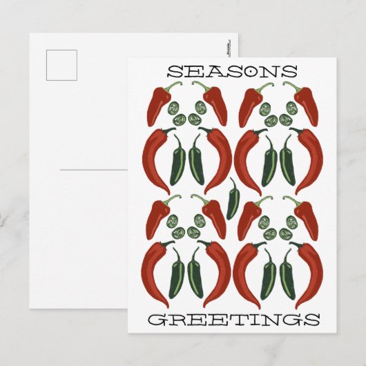 HOT EN SPICY Jalapeño Chili Patroonkunst Feestdagenkaart (Voorkant / Achterkant)