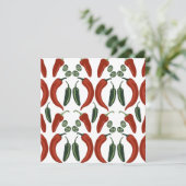 HOT EN SPICY Jalapeño Chili Patroonkunst Feestdagenkaart (Staand voorkant)