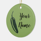 HOT EN SPICY Jalapeño Chili Pepper CUSTOM Keramisch Ornament (Links)