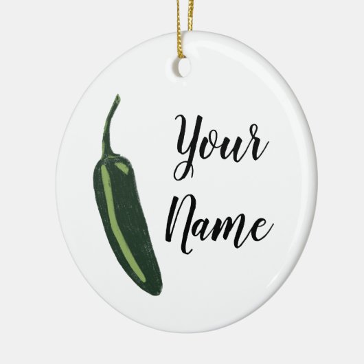 HOT EN SPICY Jalapeño Chili Pepper CUSTOM Keramisch Ornament (Links)