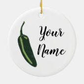 HOT EN SPICY Jalapeño Chili Pepper CUSTOM Keramisch Ornament (Achterkant)