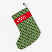 HOT EN SPICY Jalapeño Chili Peppers Patroon CUSTOM Kleine Kerstsok (Achterkant (Hangend))