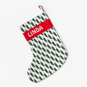 HOT EN SPICY Jalapeño Chili Peppers Patroon CUSTOM Kleine Kerstsok (Achterkant (Hangend))