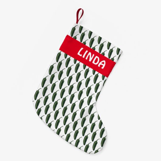 HOT EN SPICY Jalapeño Chili Peppers Patroon CUSTOM Kleine Kerstsok (Voorkant (Hangend))