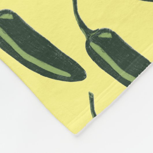 HOT EN SPICY Jalapeño Chili Peppers Patroon Fleece Deken (Hoek)