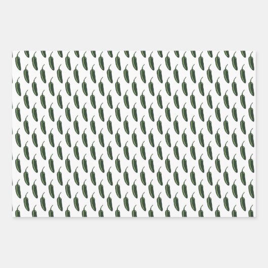 HOT EN SPICY Jalapeño Chili Peppers Patroon Inpakpapier Vel (Voorkant 3)