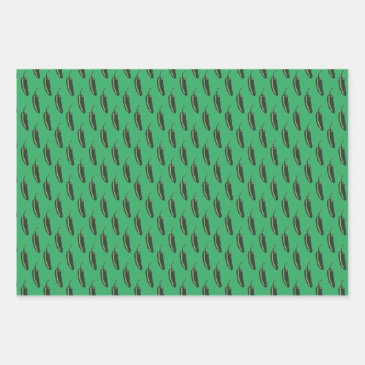 HOT EN SPICY Jalapeño Chili Peppers Patroon Inpakpapier Vel (Voorkant)