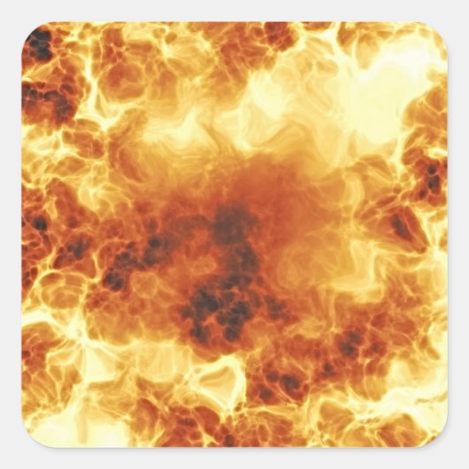 Hot-Fiery Exploding Flams Vierkante Sticker (Voorkant)