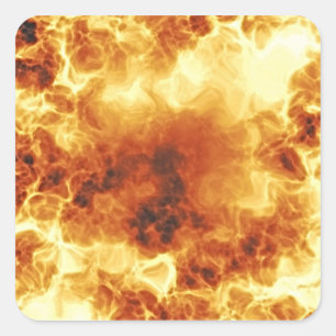 Hot-Fiery Exploding Flams Vierkante Sticker