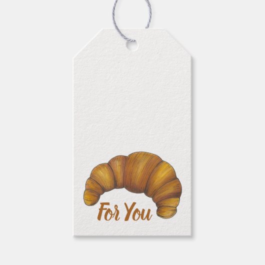 Hot-Flaky Buttered Croissants French Pastry Bakery Cadeaulabel (Voorkant)