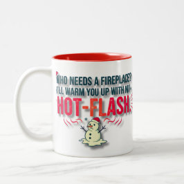 Hot-Flash Christmas Mug | Funny Menopause Gift  Tweekleurige Koffiemok