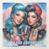 Hot Flash Chronicles Glass Onderzetter – Bold & Sa Glazen Onderzetter (Voorkant)