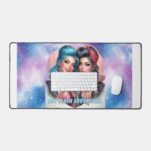 Hot Flash Chronicles Retro Grote Gaming Mousepad Bureaumat (Keyboard & Muis)