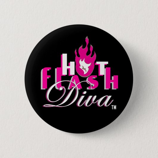 Hot Flash Diva-Logo voor donkere kg Ronde Button 5,7 Cm (Voorkant)