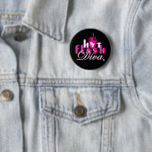 Hot Flash Diva-Logo voor donkere kg Ronde Button 5,7 Cm (In situ)