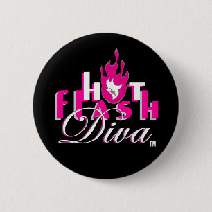 Hot Flash Diva-Logo voor donkere kg Ronde Button 5,7 Cm