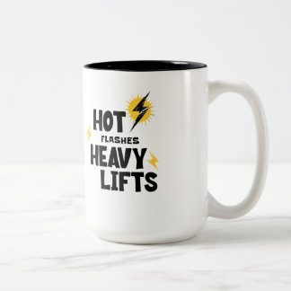 Hot Flashes. Heavy Lifts Coffee Tweekleurige Koffiemok