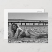 HOT! Foto briefkaart B&W Summer Bikini (Voorkant / Achterkant)