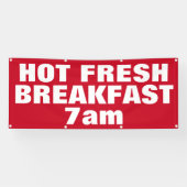 Hot-Fresh Breakfast Red, aangepast bedrijf buitens Spandoek (Horizontaal)