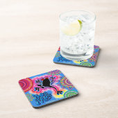 Hot Frog Surf Boho Psychedelic onderzetter blauw. (Rechterzijde)