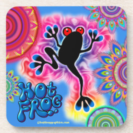 Hot Frog Surf Boho Psychedelic onderzetter blauw.