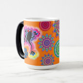 Hot Frog Surf morphing koffie mok. Magische Mok (Voorkant links)