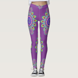 Hot Frog Surf psychedelische BoHo leggings paarse.