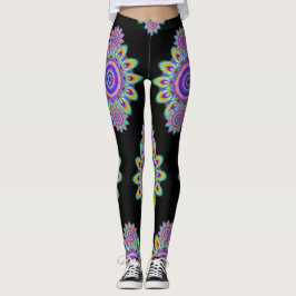 Hot Frog Surf psychedelische BoHo leggings zwart.