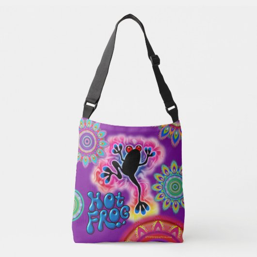 Hot Frog Surf psychedelische crossbody tas paarse (Voorkant)