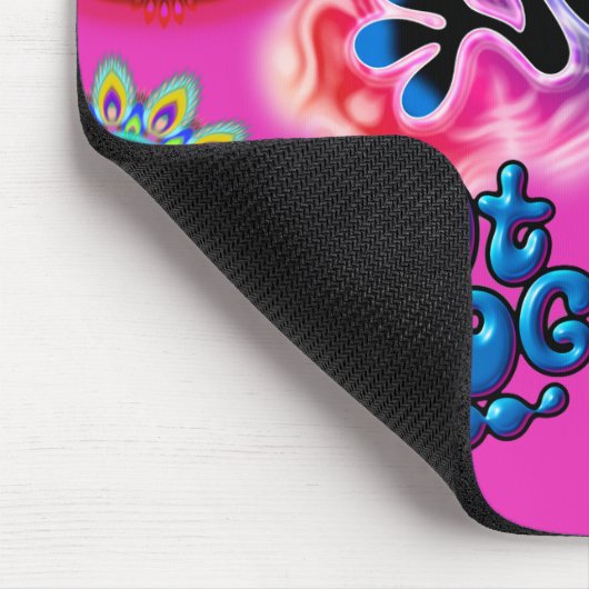 Hot Frog Surf psychedelische muizenmat roze. Muismat (Hoek)
