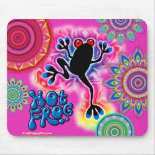 Hot Frog Surf psychedelische muizenmat roze. Muismat