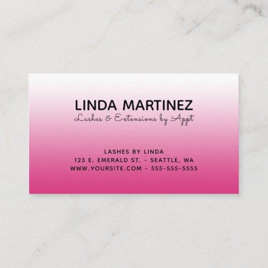 Hot Fuchsia Roze gradiënt Logo Visitekaartje (Achterkant)