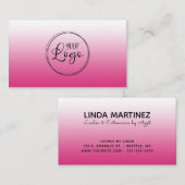 Hot Fuchsia Roze gradiënt Logo Visitekaartje (Voorkant / Achterkant)