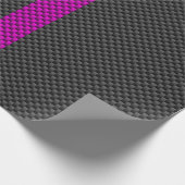 Hot Fuchsia roze racestrepen koolstofvezel stijl Cadeaupapier (Hoek)