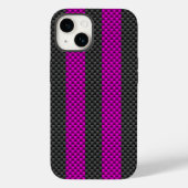 Hot Fuchsia roze racestrepen koolstofvezel stijl Case-Mate iPhone Case (Achterkant)