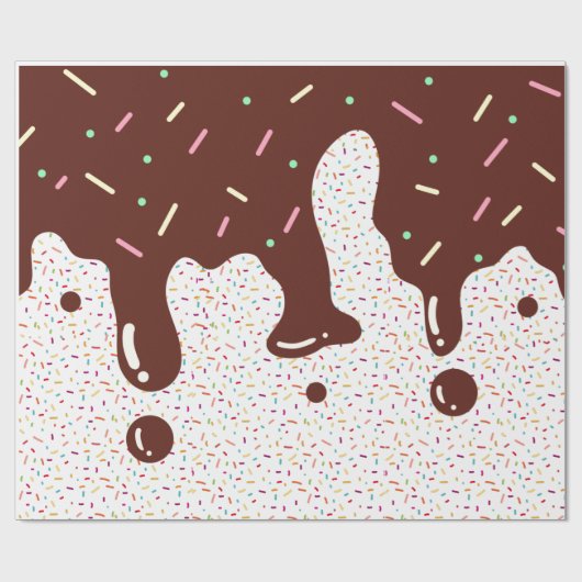 Hot Fudge en Sprinkles Cadeaupapier (Vlak)